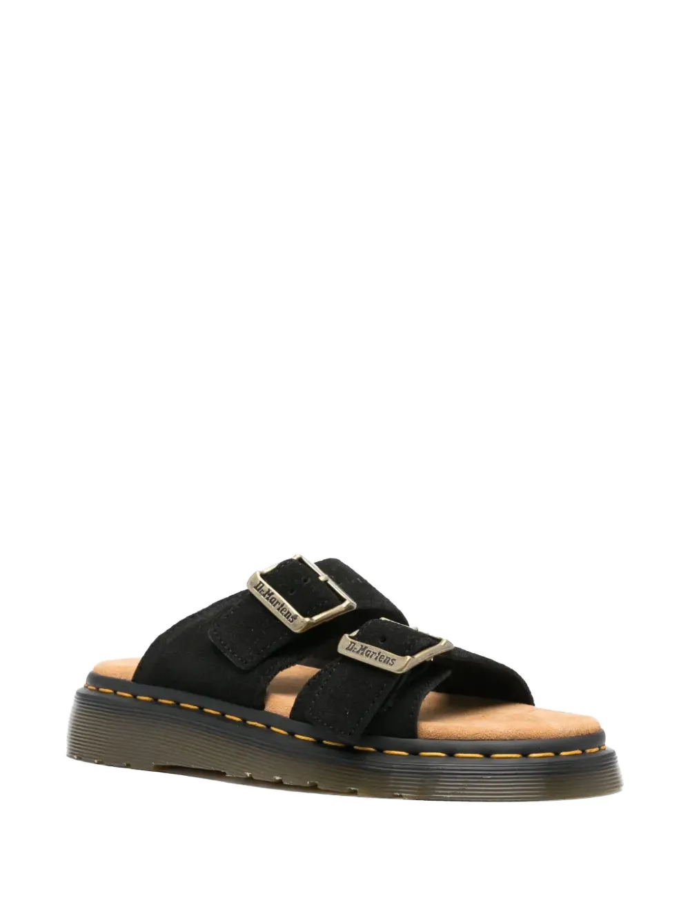 Dr Martens Josef platte sandalen met gespsluiting Zwart