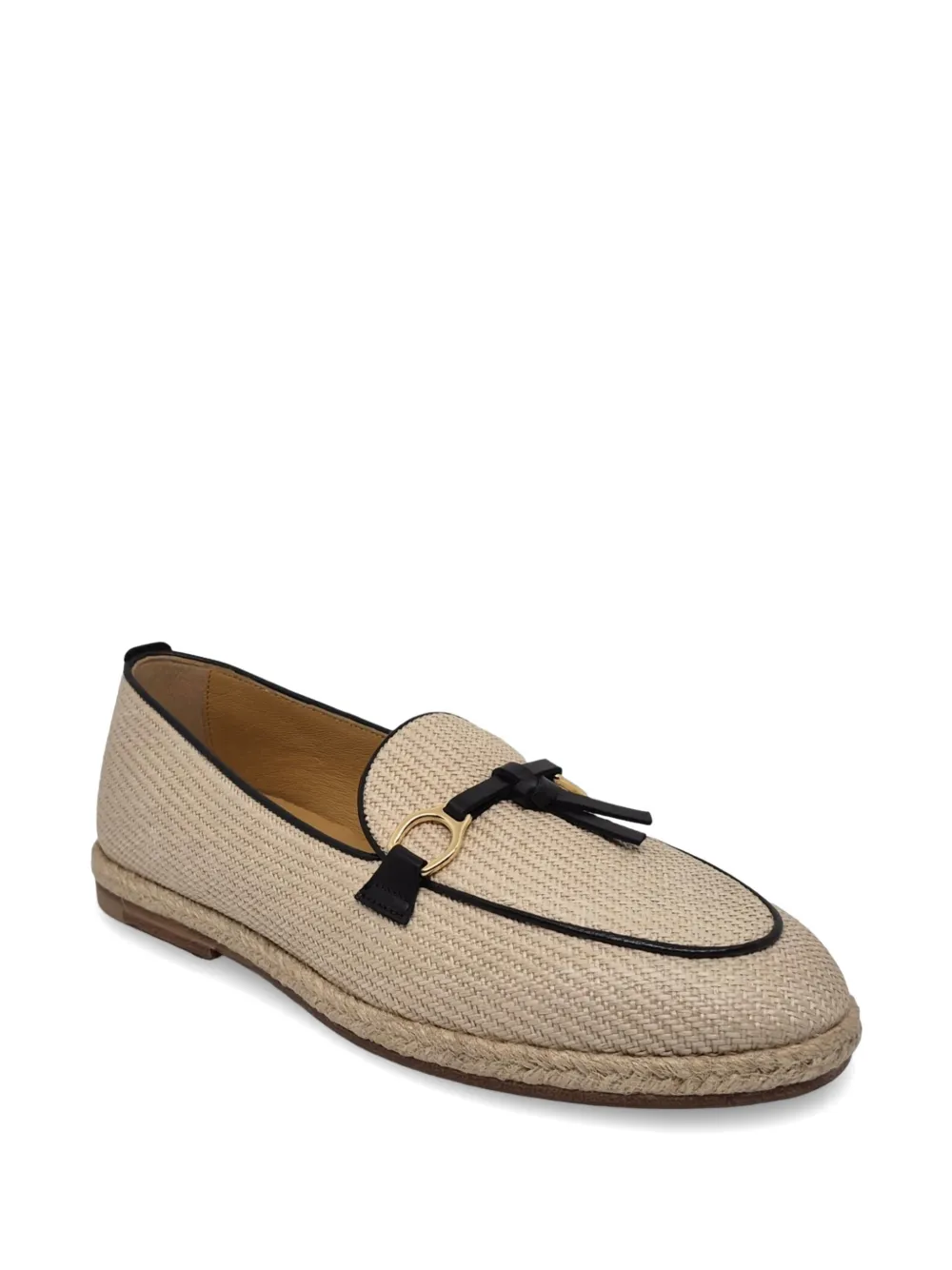 Henderson Baracco Talia woven tassel loafers Beige
