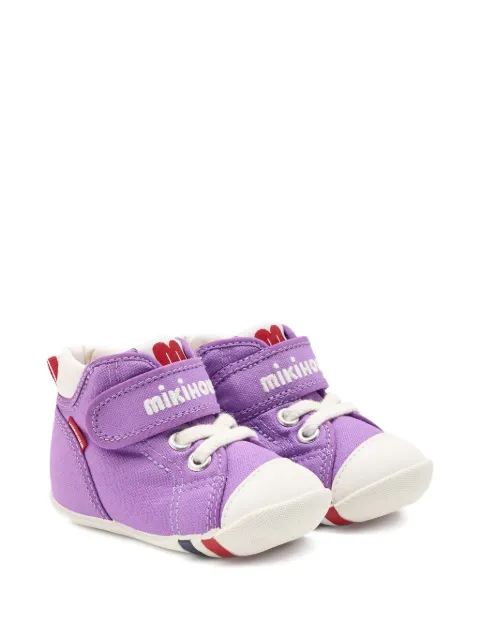 Miki House zapatillas con logo bordado y tira autoadherente