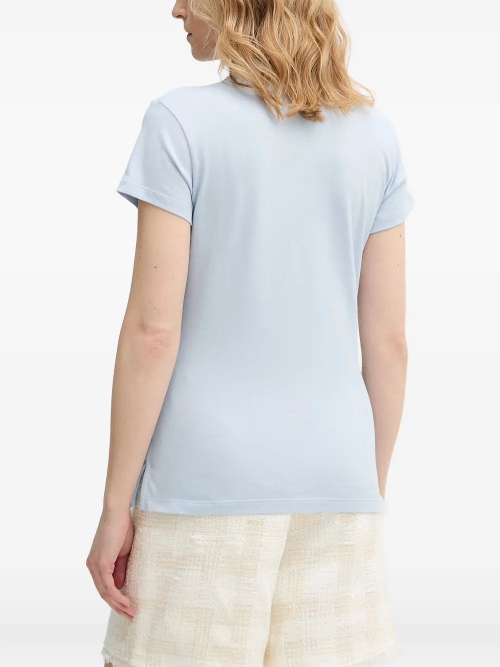 Karl Lagerfeld Signature piqué poloshirt Blauw