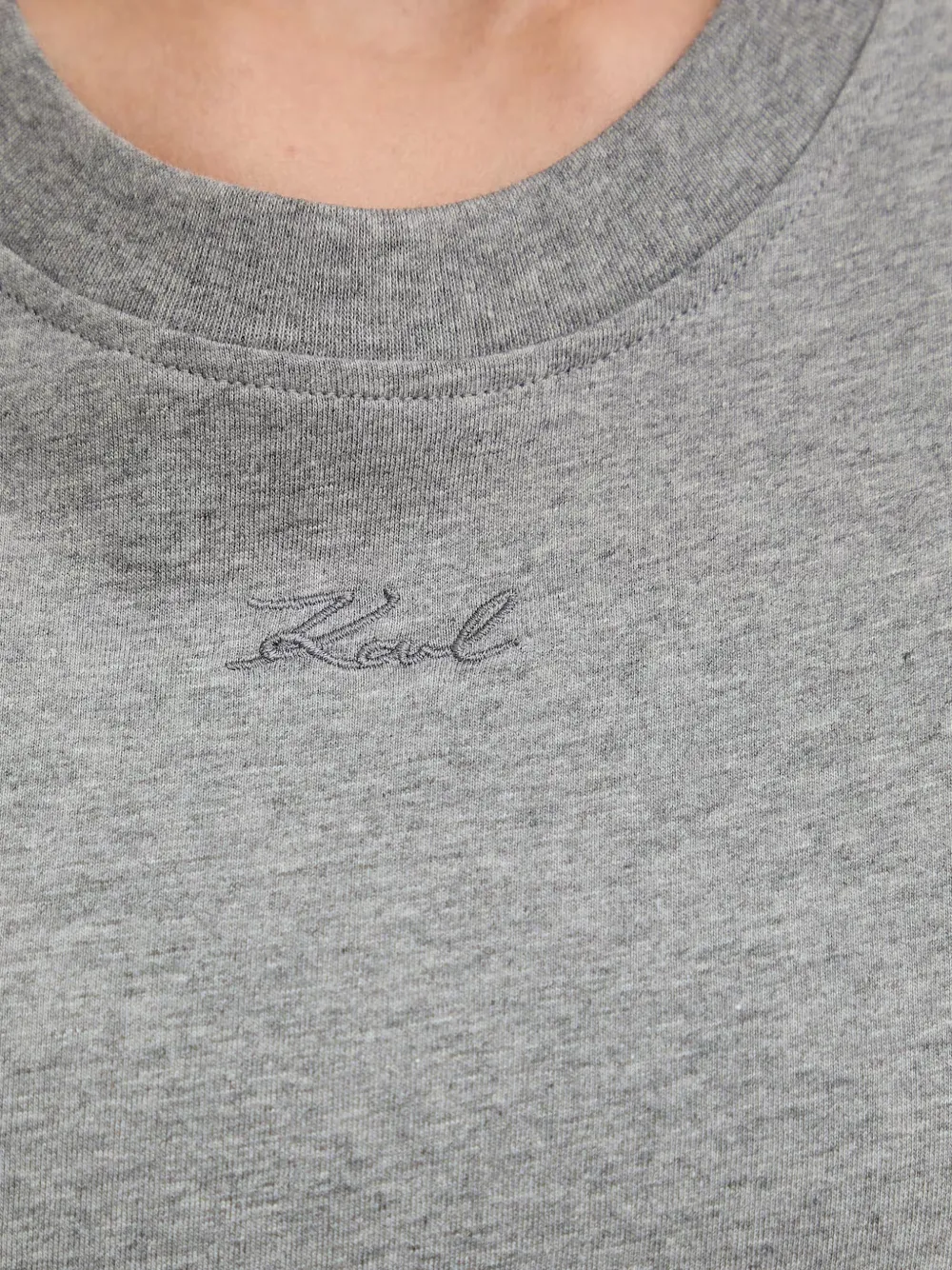 Karl Lagerfeld T-shirt met geborduurd logo Grijs