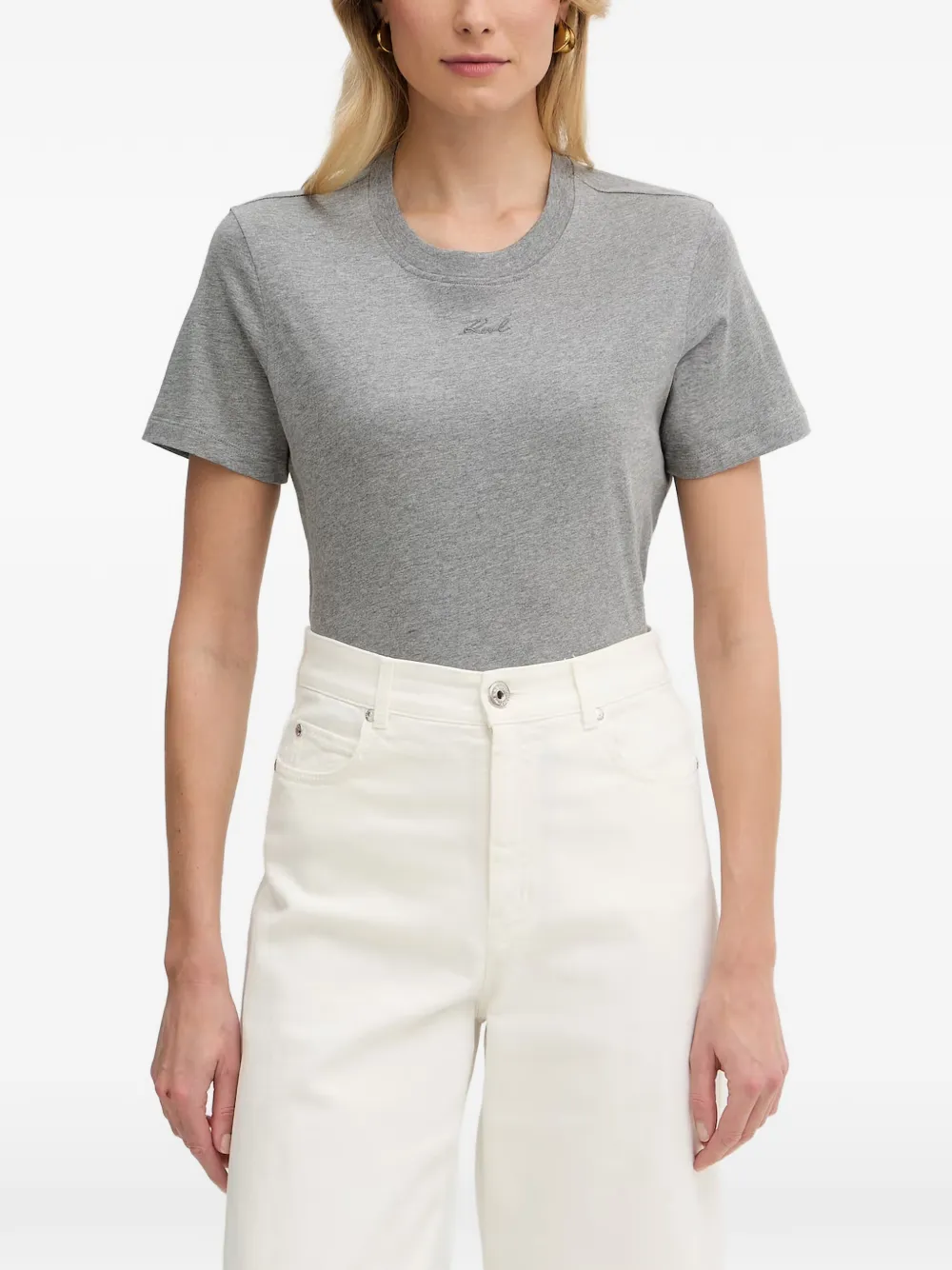 Karl Lagerfeld T-shirt con logo - Grigio