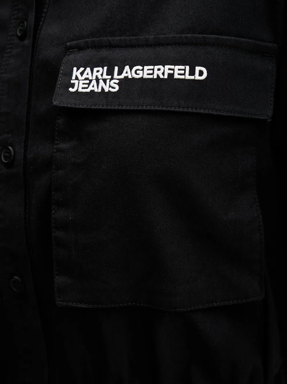 Karl Lagerfeld Jeans Jurk met logoband en uitgesneden details Zwart