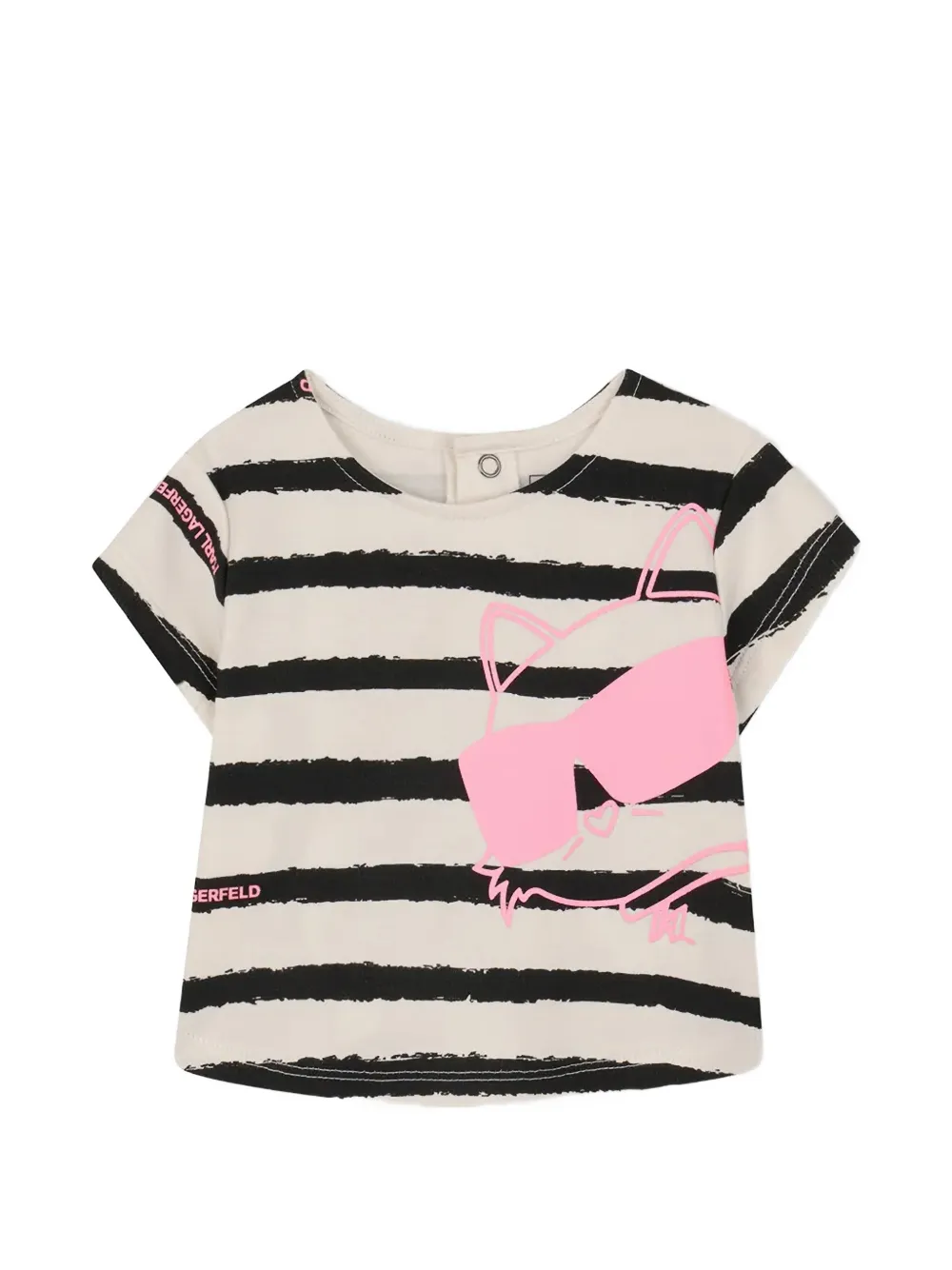 Karl Lagerfeld Kids striped graphic-print T-shirt and skirt set Roze