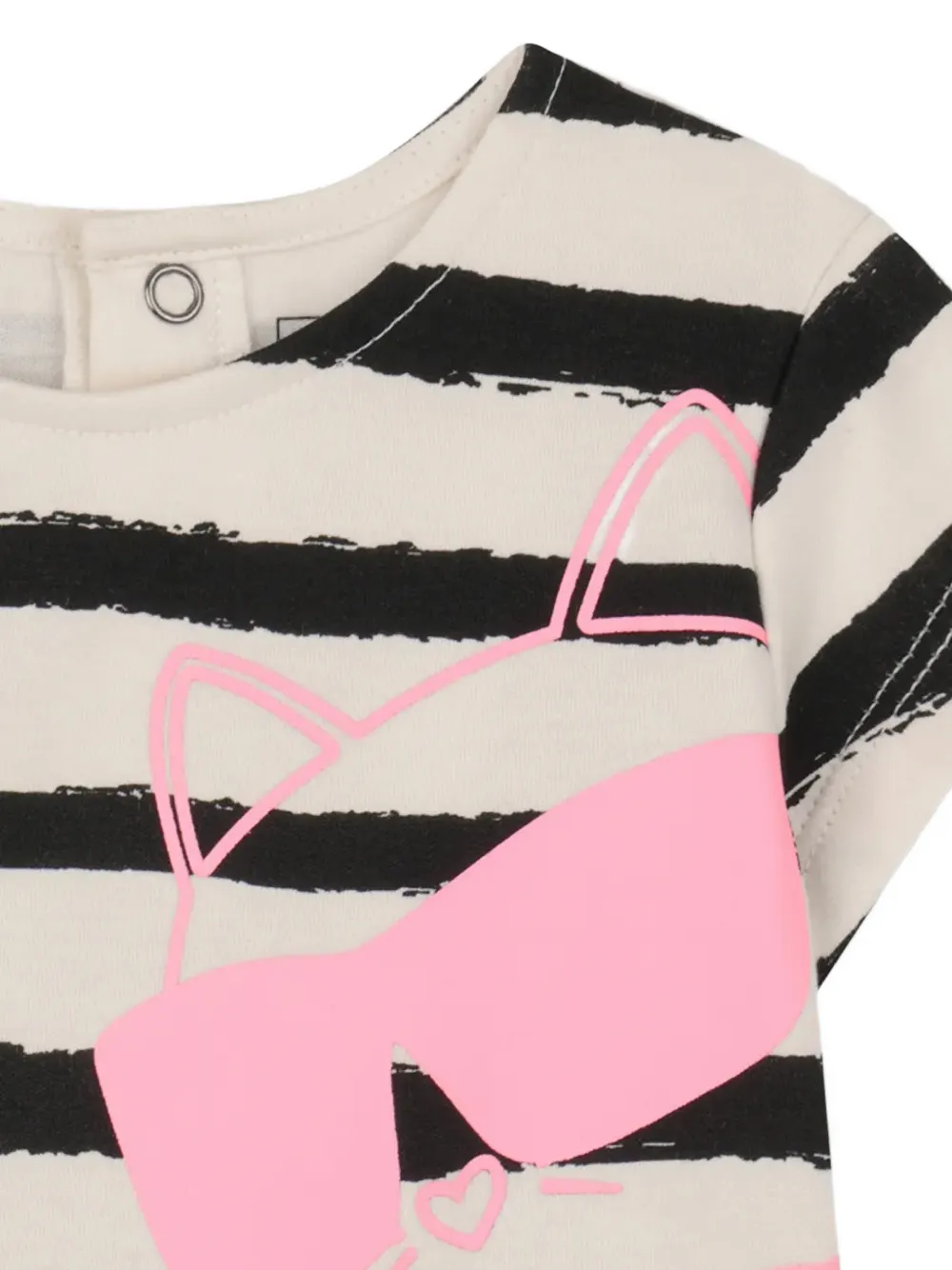 Karl Lagerfeld Kids striped graphic-print T-shirt and skirt set Roze