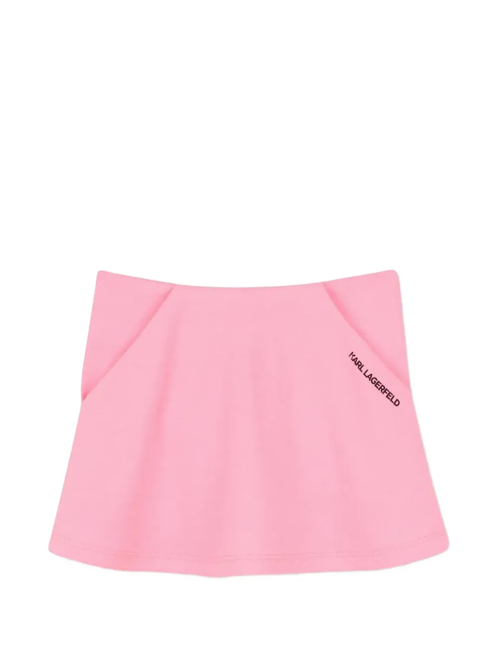 Karl Lagerfeld Kids striped graphic-print T-shirt and skirt set Roze