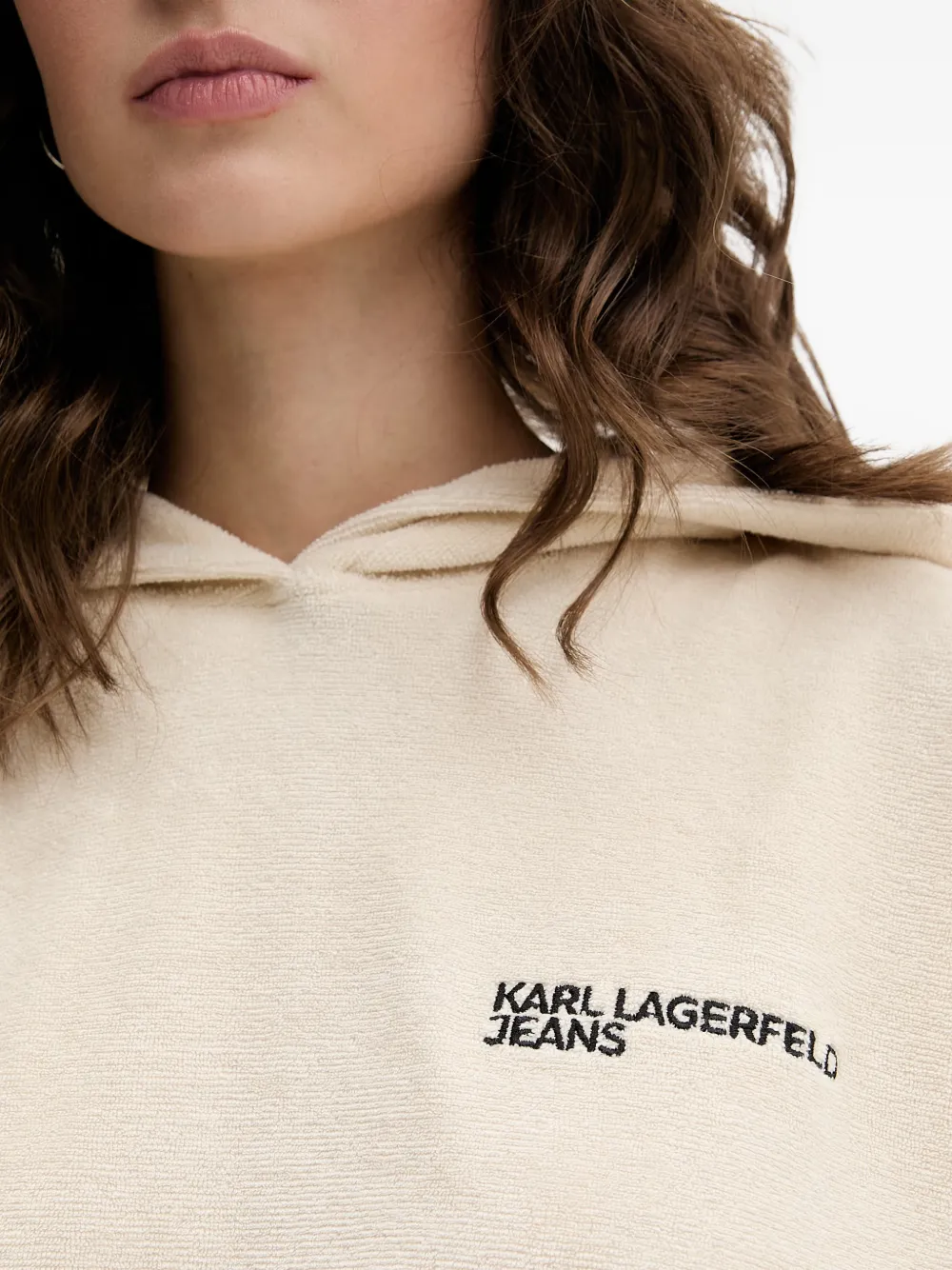 Karl Lagerfeld Jeans Hoodie met logoprint Beige
