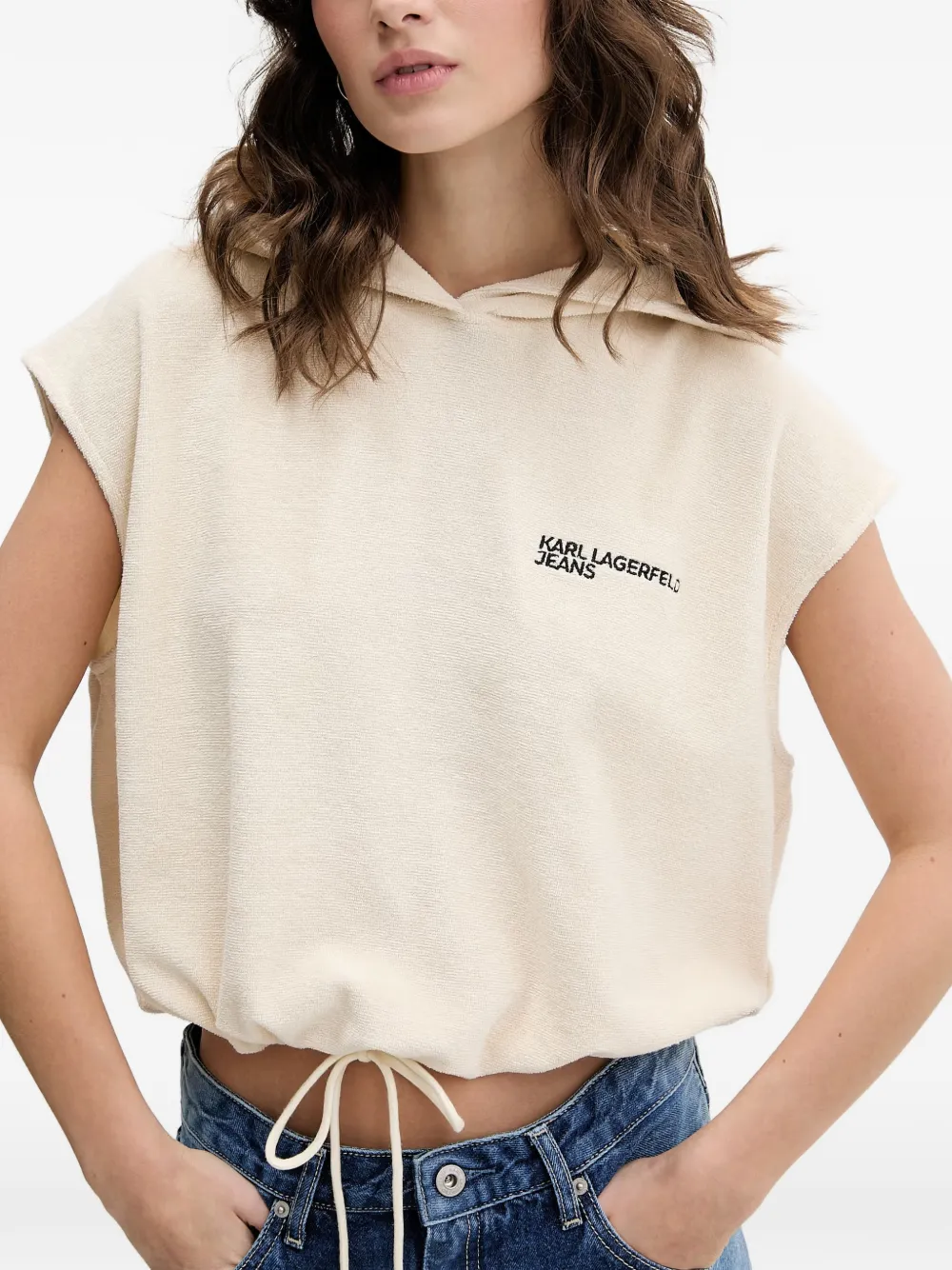 Karl Lagerfeld Jeans Hoodie met logoprint Beige
