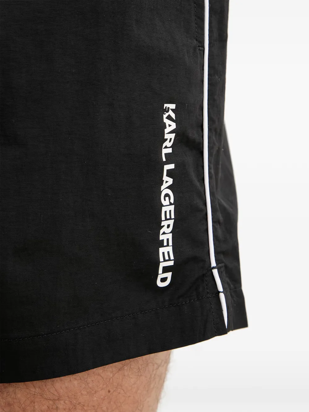 Karl Lagerfeld Zwembroek met logoprint en trekkoord Zwart