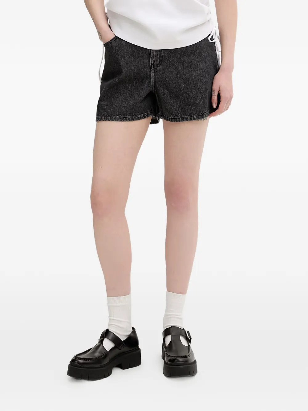 Karl Lagerfeld Jeans Shorts denim con applicazione - Grigio