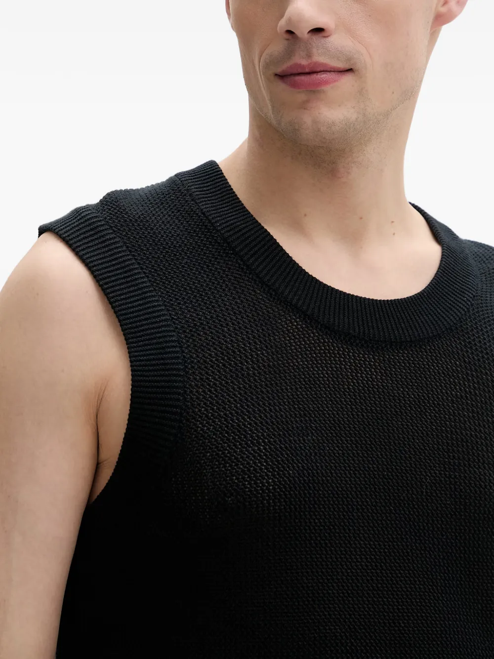 Karl Lagerfeld Jeans Gilet met geborduurd logo Zwart