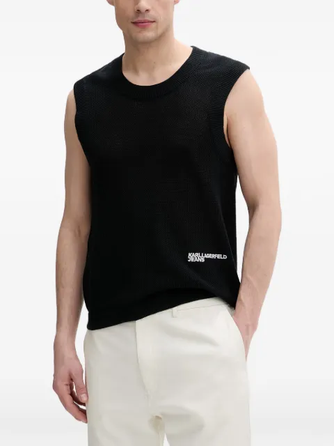 Karl Lagerfeld Jeans logo-embroidered sleeveless vest