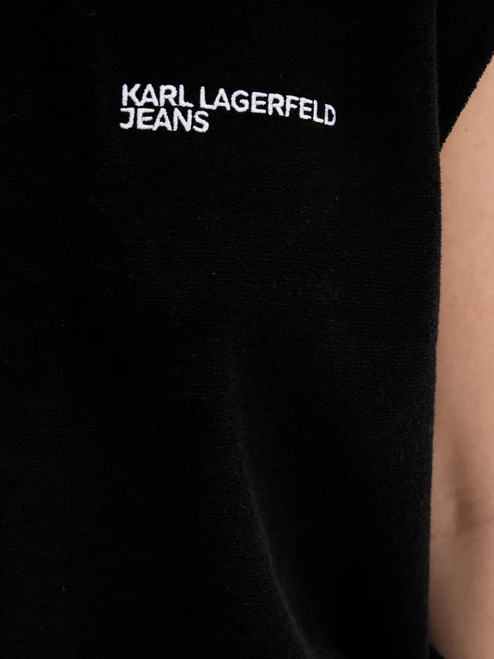 Karl Lagerfeld Jeans Hoodie met logoprint en trekkoord Zwart