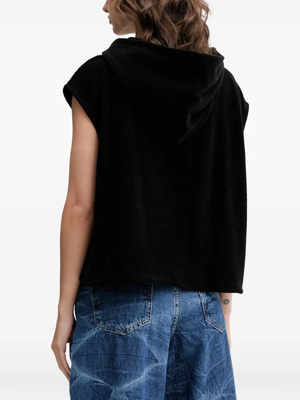 Karl Lagerfeld Jeans Hoodie met logoprint en trekkoord Zwart
