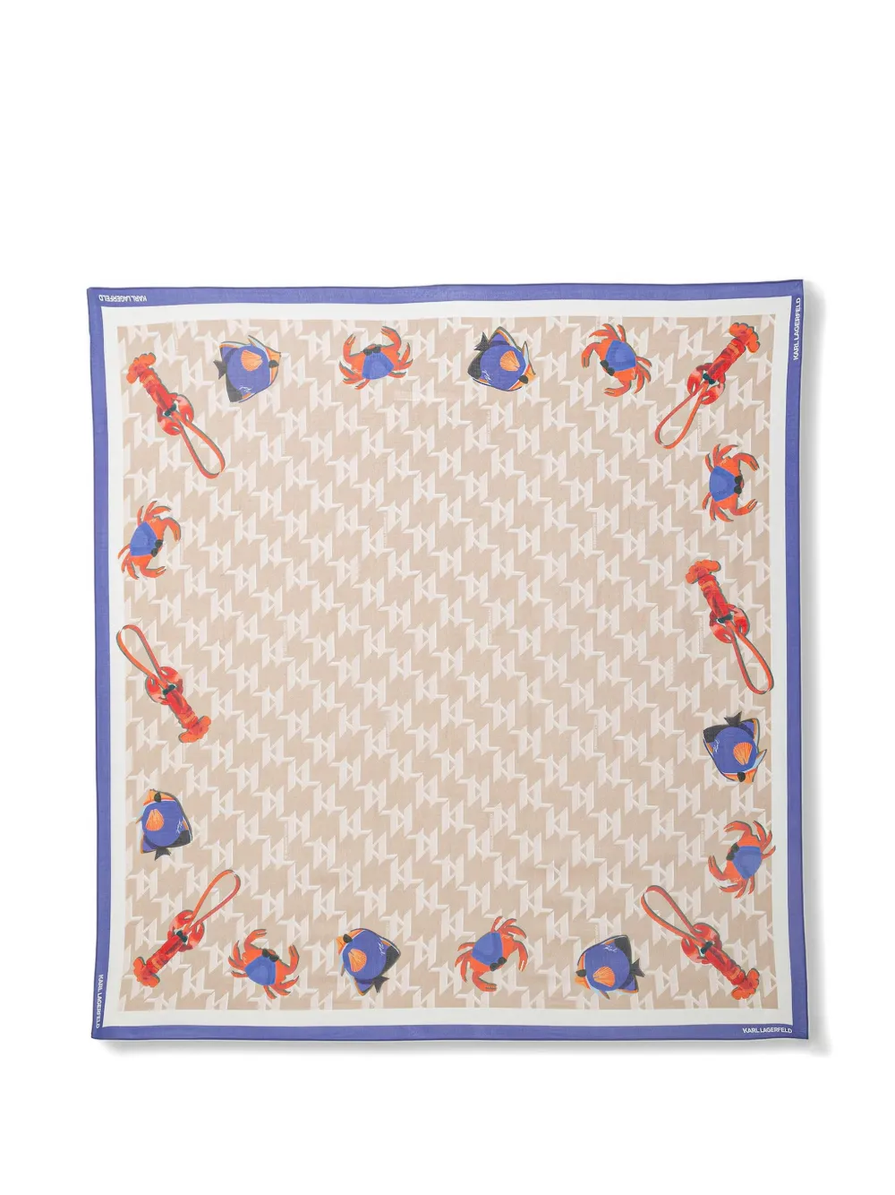 Karl Lagerfeld monogram-print marine-motif scarf - Toni neutri