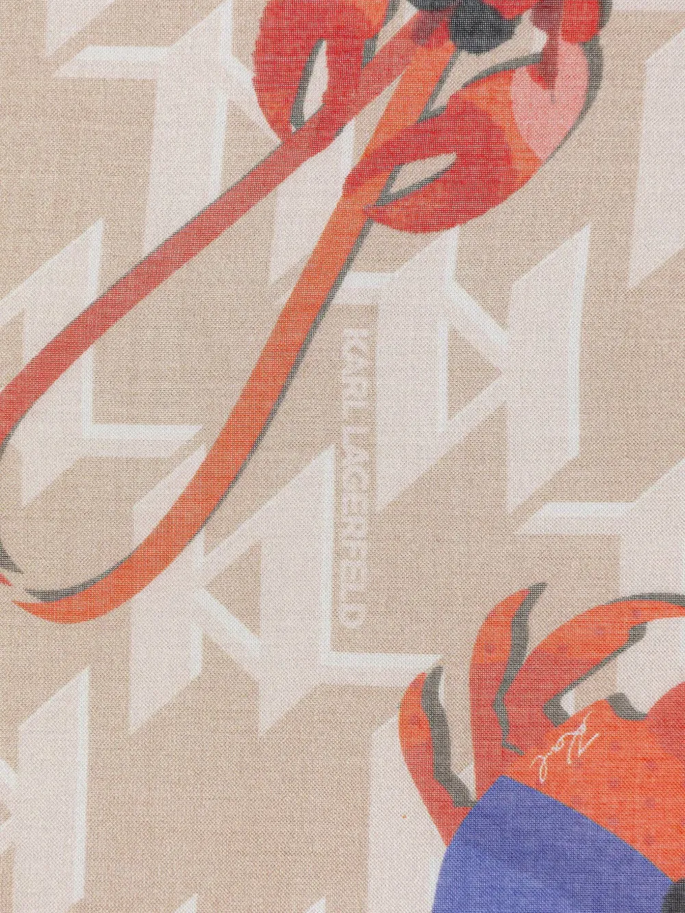 Karl Lagerfeld Sjaal met monogramprint en patroon Beige