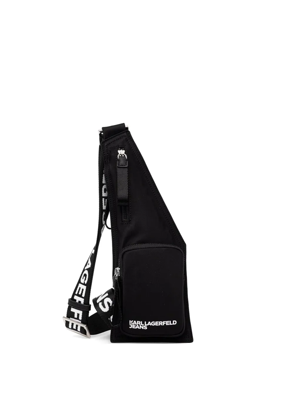 Karl Lagerfeld Jeans logo-strap zip-up belt bag - Nero