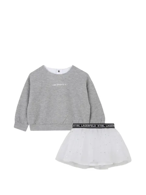 Karl Lagerfeld Kids logo-print sequin-embellished sweatshirt and tutu set