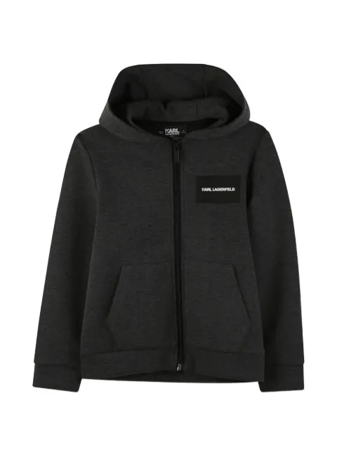 Karl Lagerfeld Kids logo-patch zip-up hoodie