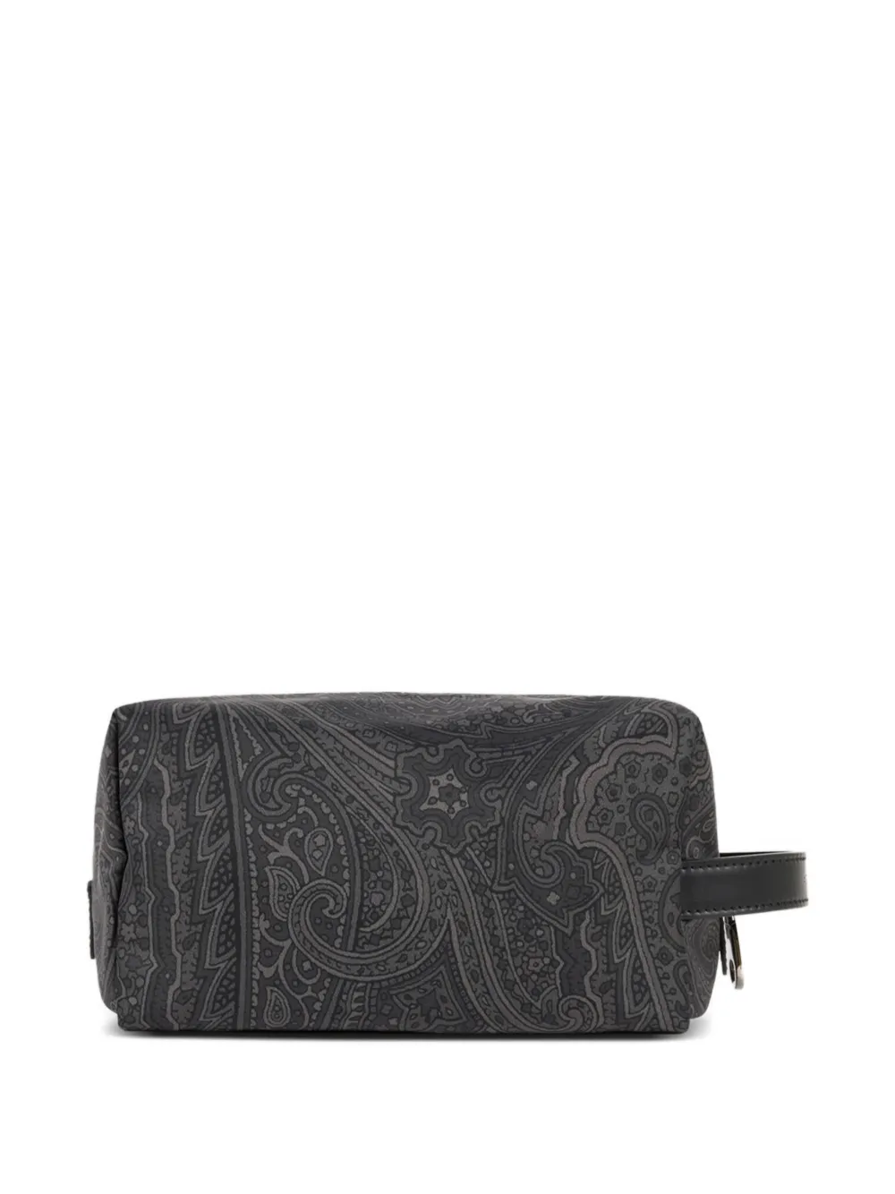 ETRO Kleine nylon buidel met handvat en Arnica-patroon Zwart