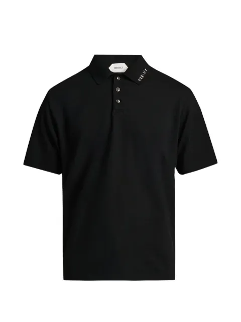 Versace logo-embroidered polo shirt