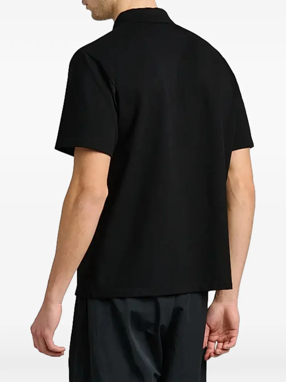 Versace Poloshirt met geborduurd logo Zwart