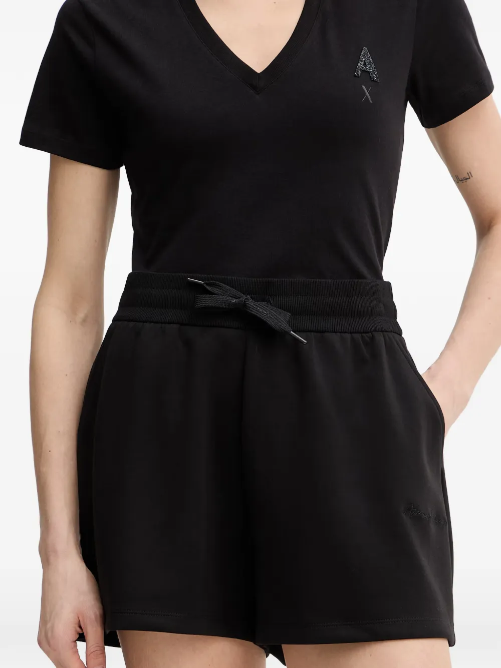 Armani Exchange Shorts met trekkoord Zwart