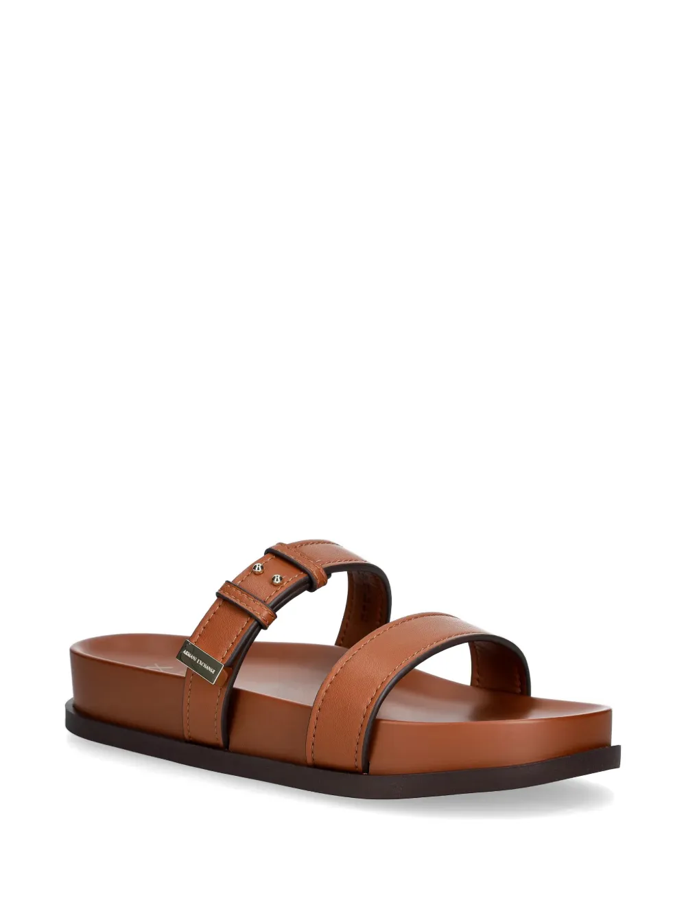 Armani Exchange Slippers met gesp Beige
