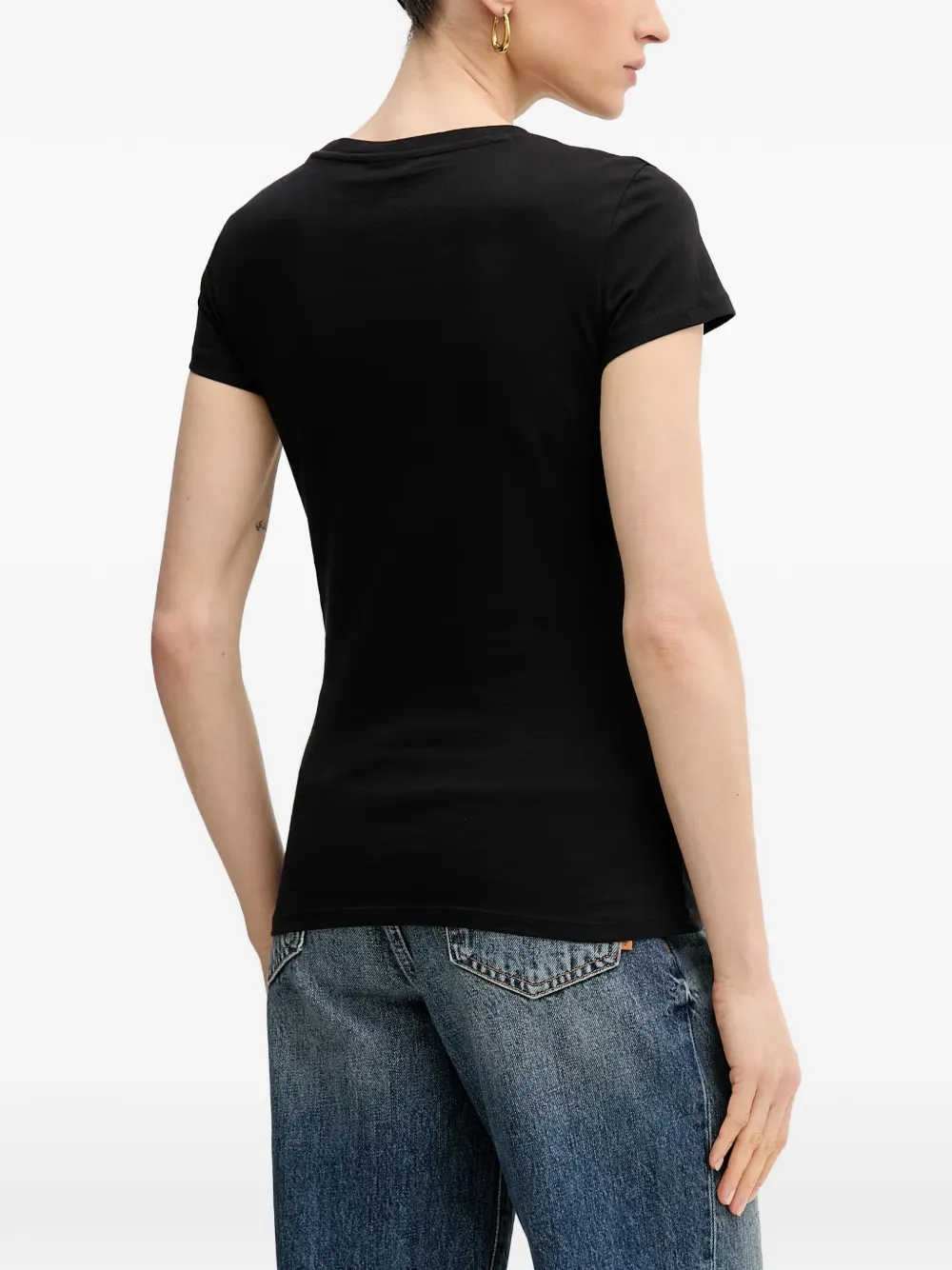 Armani Exchange T-shirt verfraaid met logo Zwart