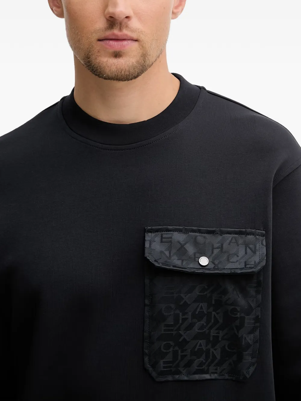 Armani Exchange Trui met logopatroon Zwart