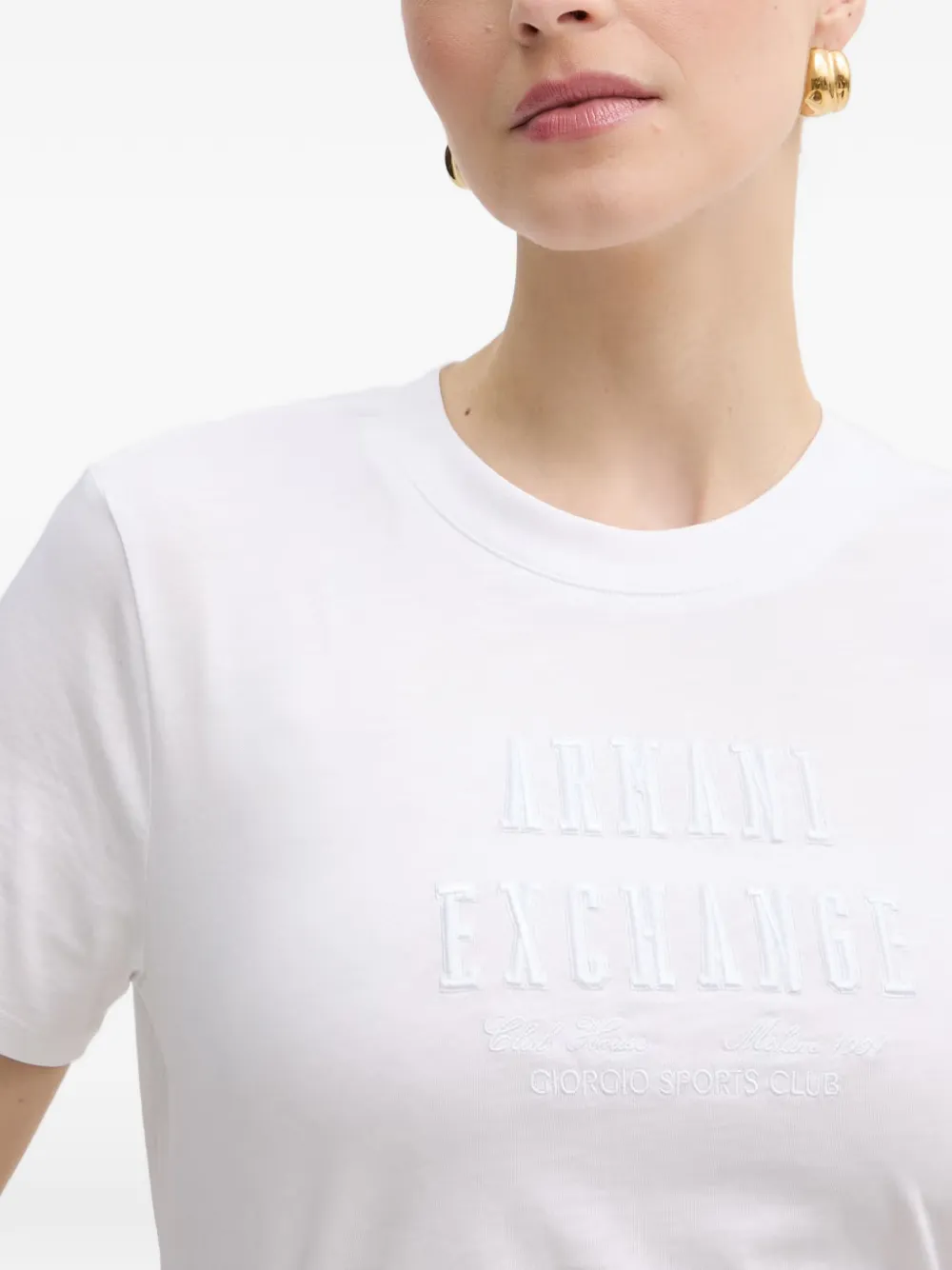 Armani Exchange T-shirt met geborduurd logo Wit