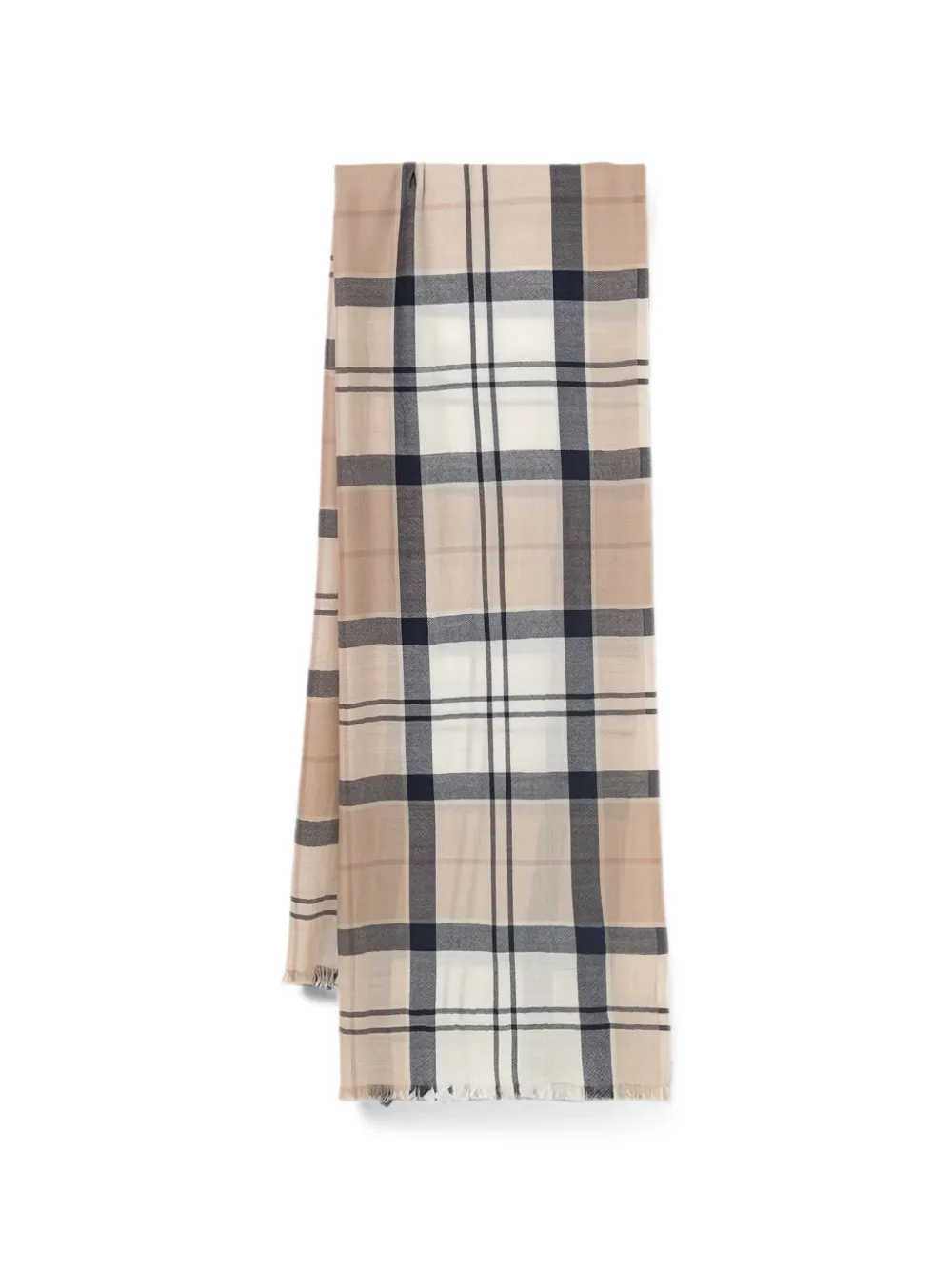 Barbour Verona tartan-print scarf - Nude