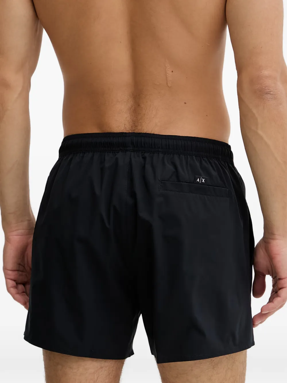 Armani Exchange Zwembroek met logoprint en trekkoord Blauw