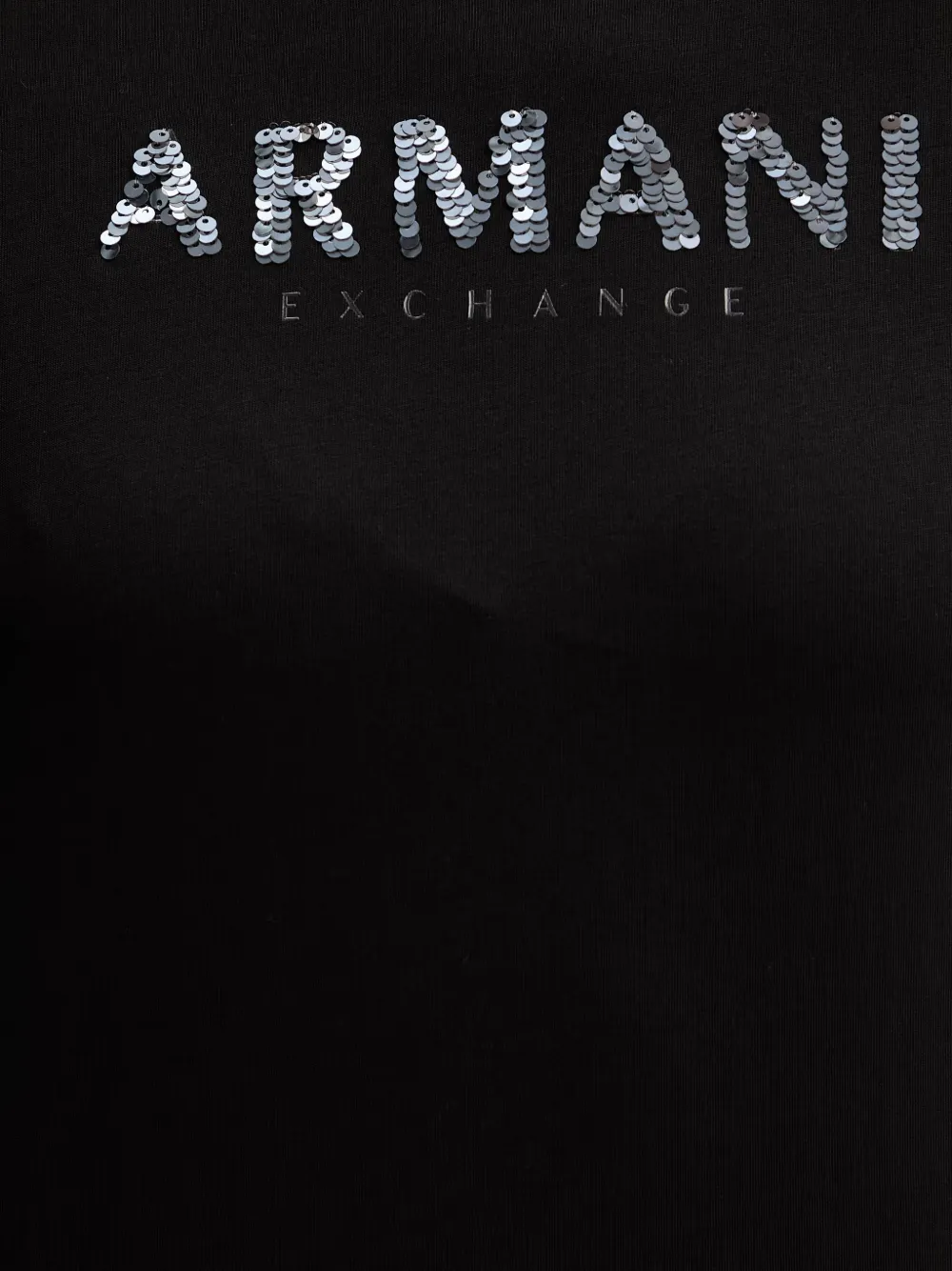 Armani Exchange T-shirt met pailletten logo Zwart