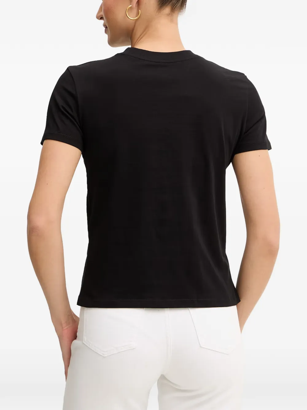 Armani Exchange T-shirt met pailletten logo Zwart