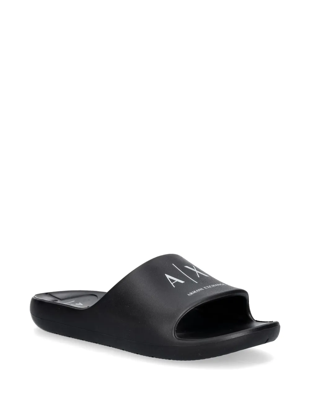 Armani Exchange Slippers met logoprint Zwart