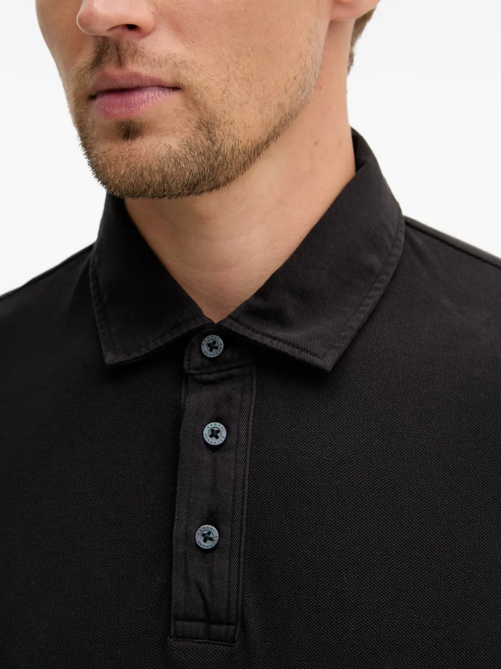 Armani Exchange Piqué poloshirt met geborduurd logo Blauw