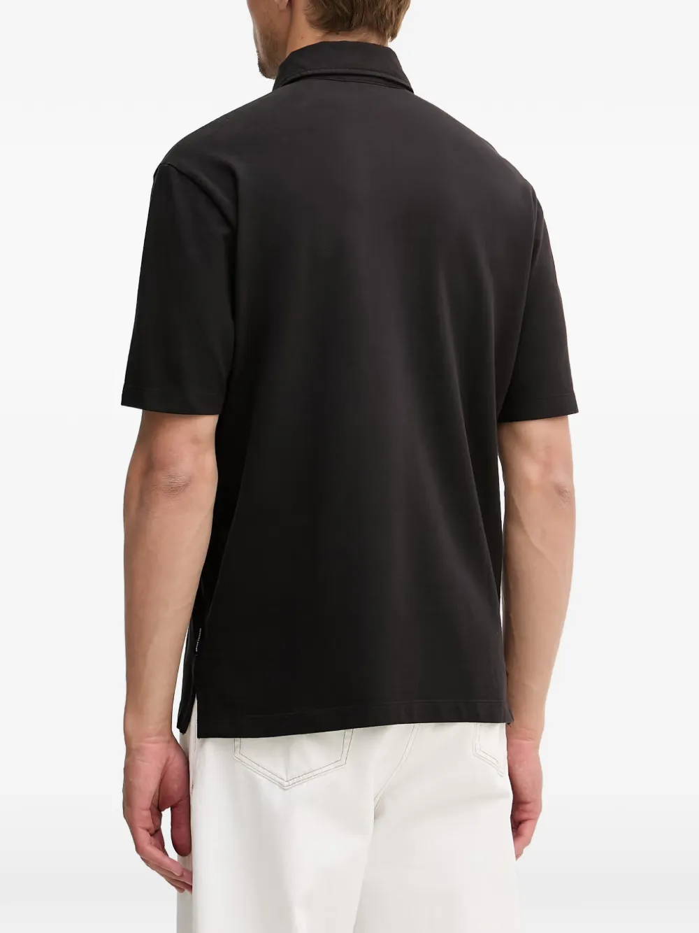 Armani Exchange Piqué poloshirt met geborduurd logo Blauw