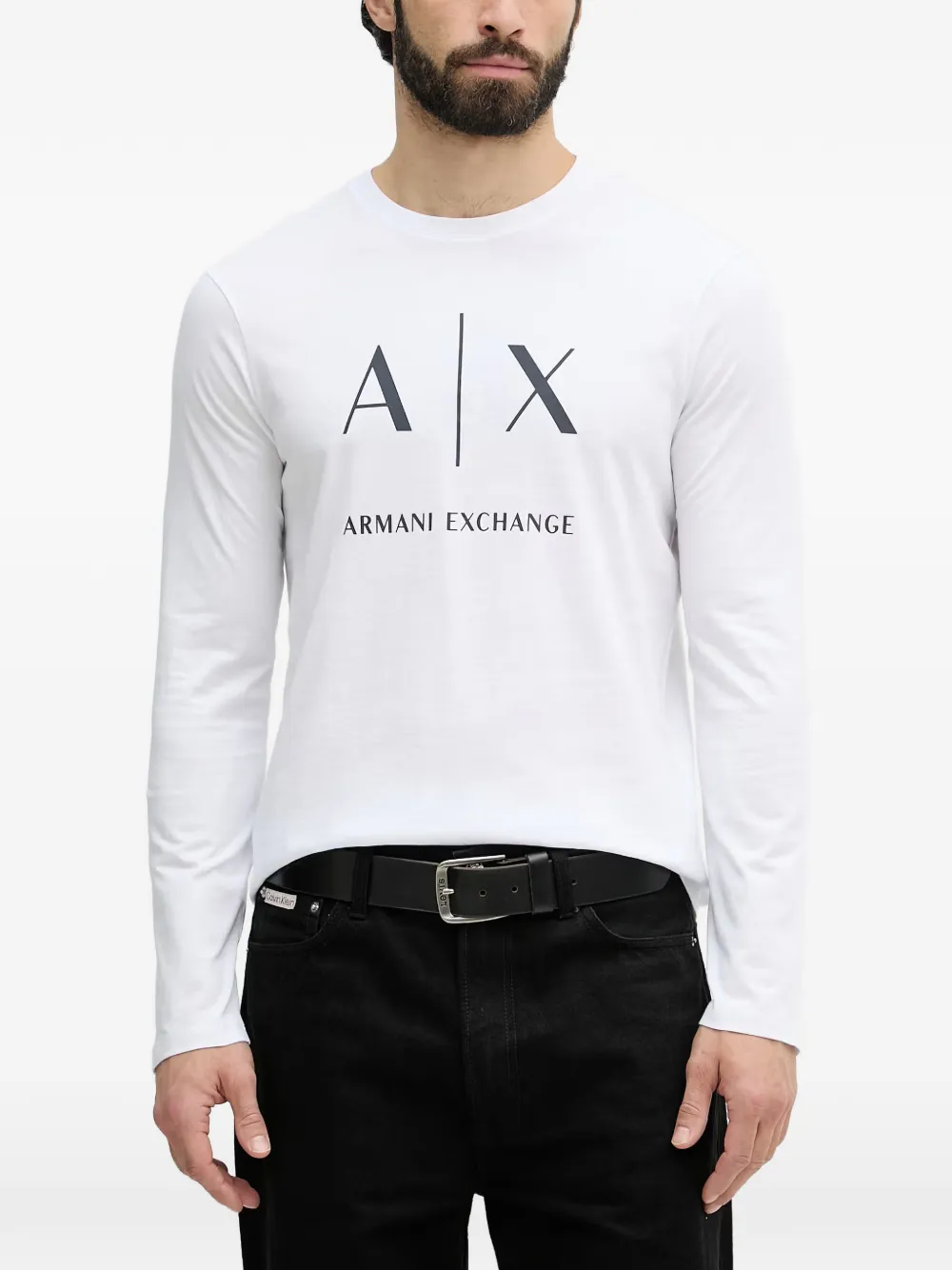 Armani Exchange T-shirt met logoprint Wit