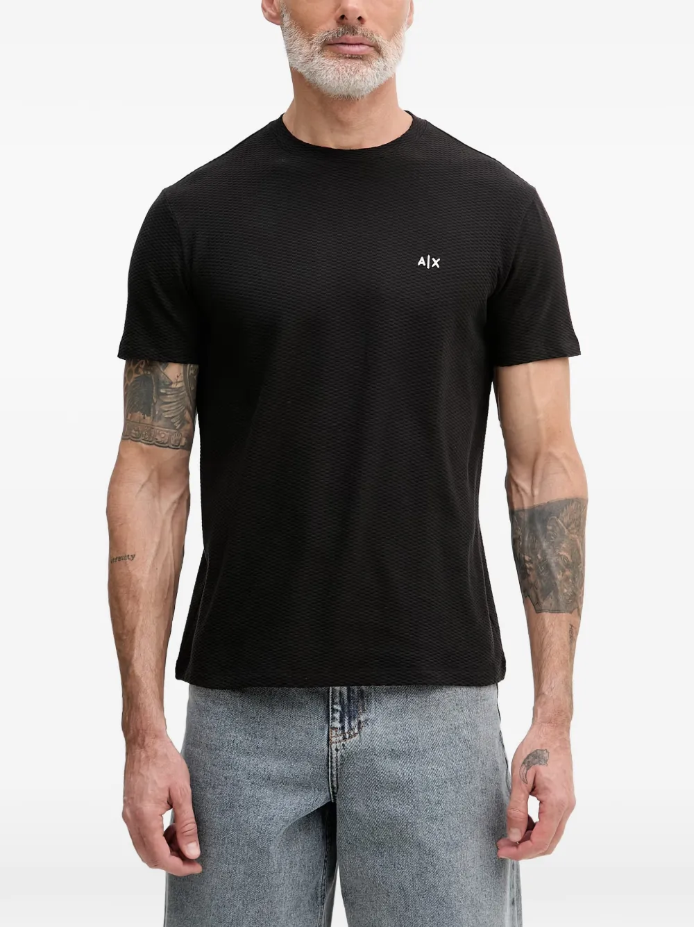 Armani Exchange T-shirt met logoprint Zwart