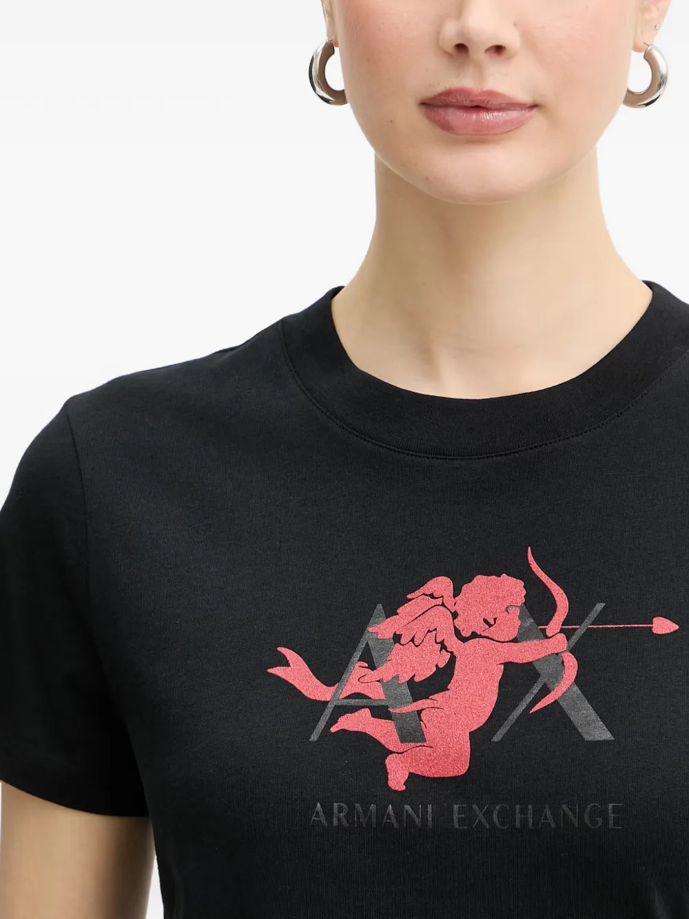 Armani Exchange T-shirt met print Zwart