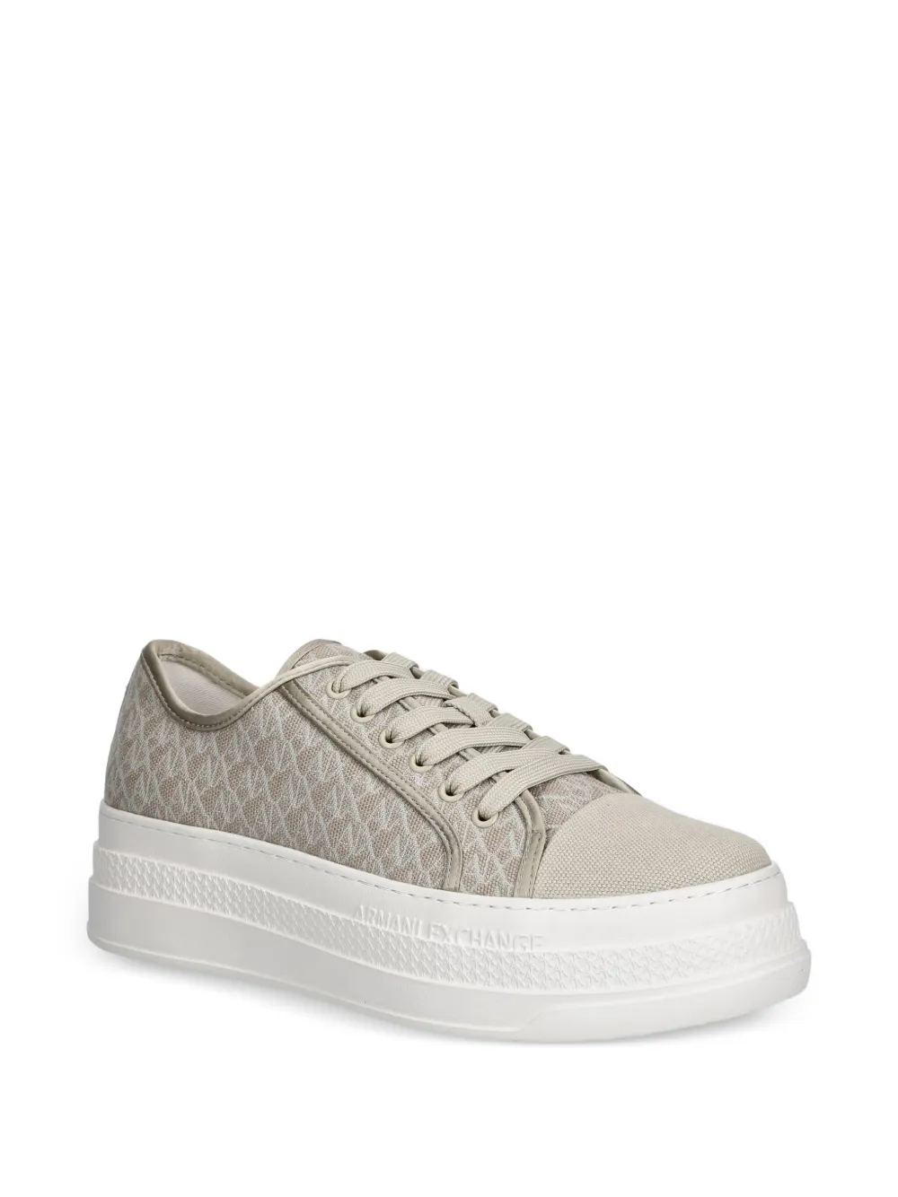 Armani Exchange Sneakers met monogramprint Beige
