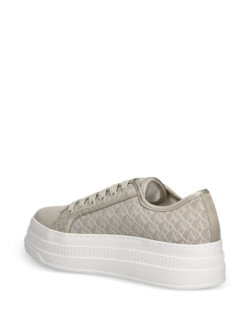 Armani Exchange Sneakers met monogramprint Beige
