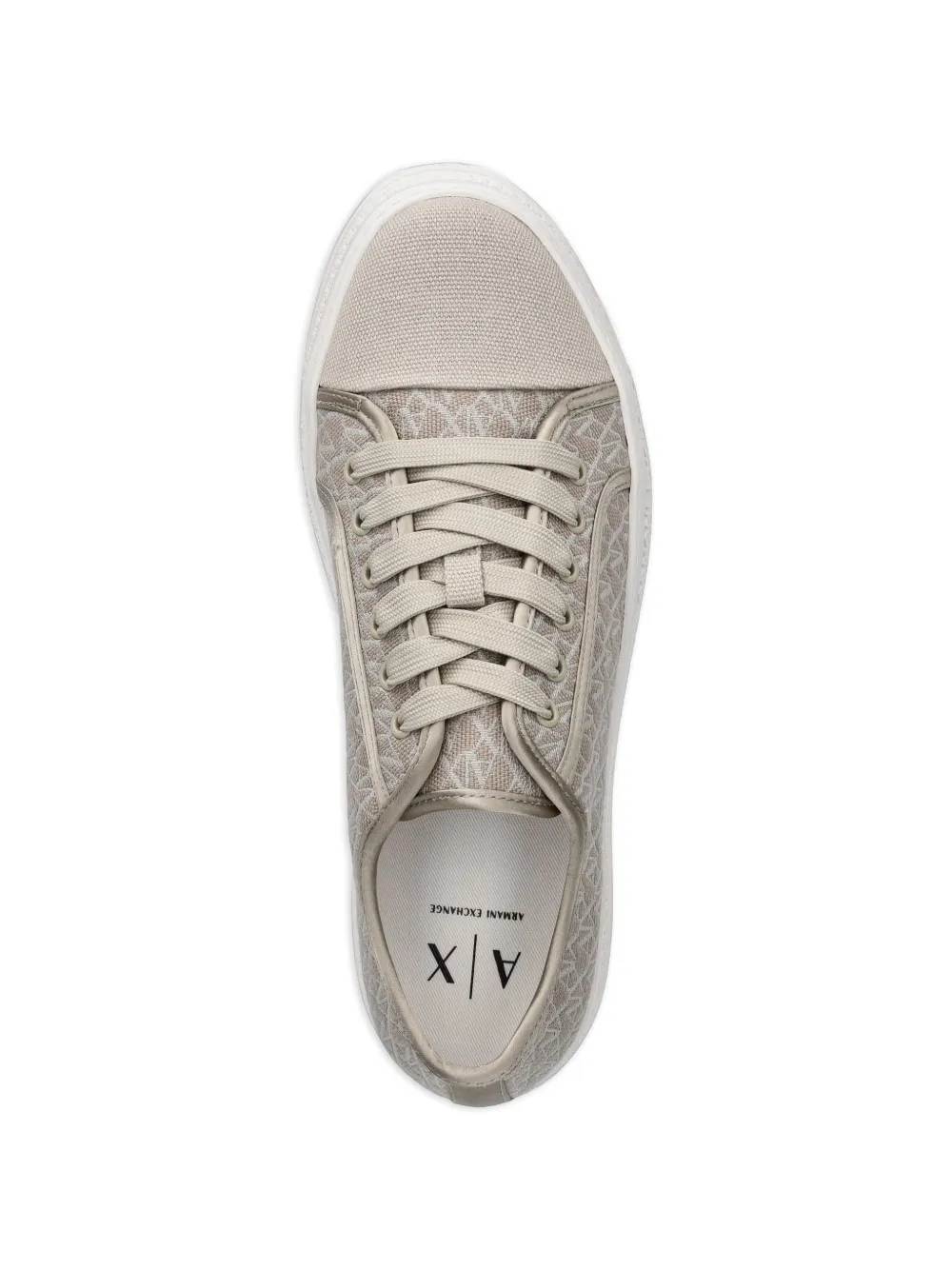 Armani Exchange Sneakers met monogramprint Beige