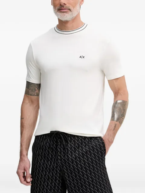 Armani Exchange logo-print contrast-trim T-shirt