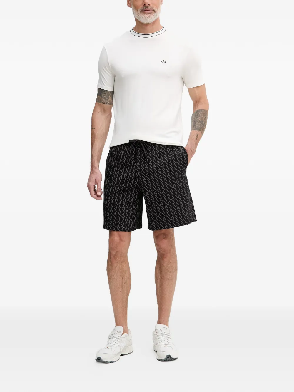 Armani Exchange T-shirt met logoprint Beige