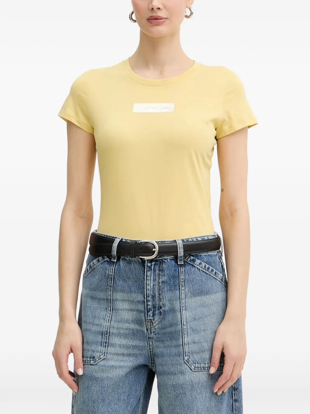 Armani Exchange T-shirt con applicazione logo - Giallo