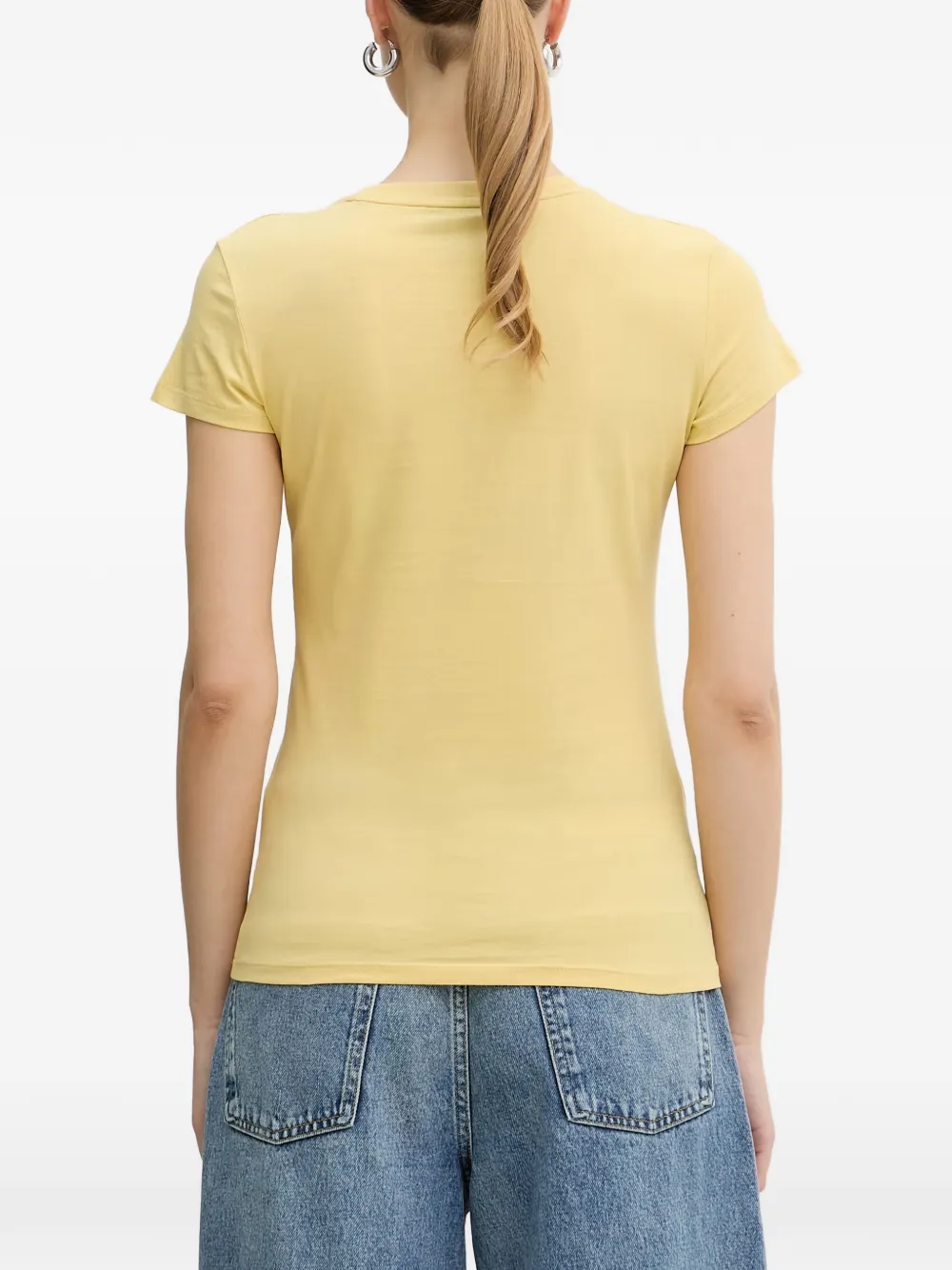 Armani Exchange T-shirt met logopatch Geel