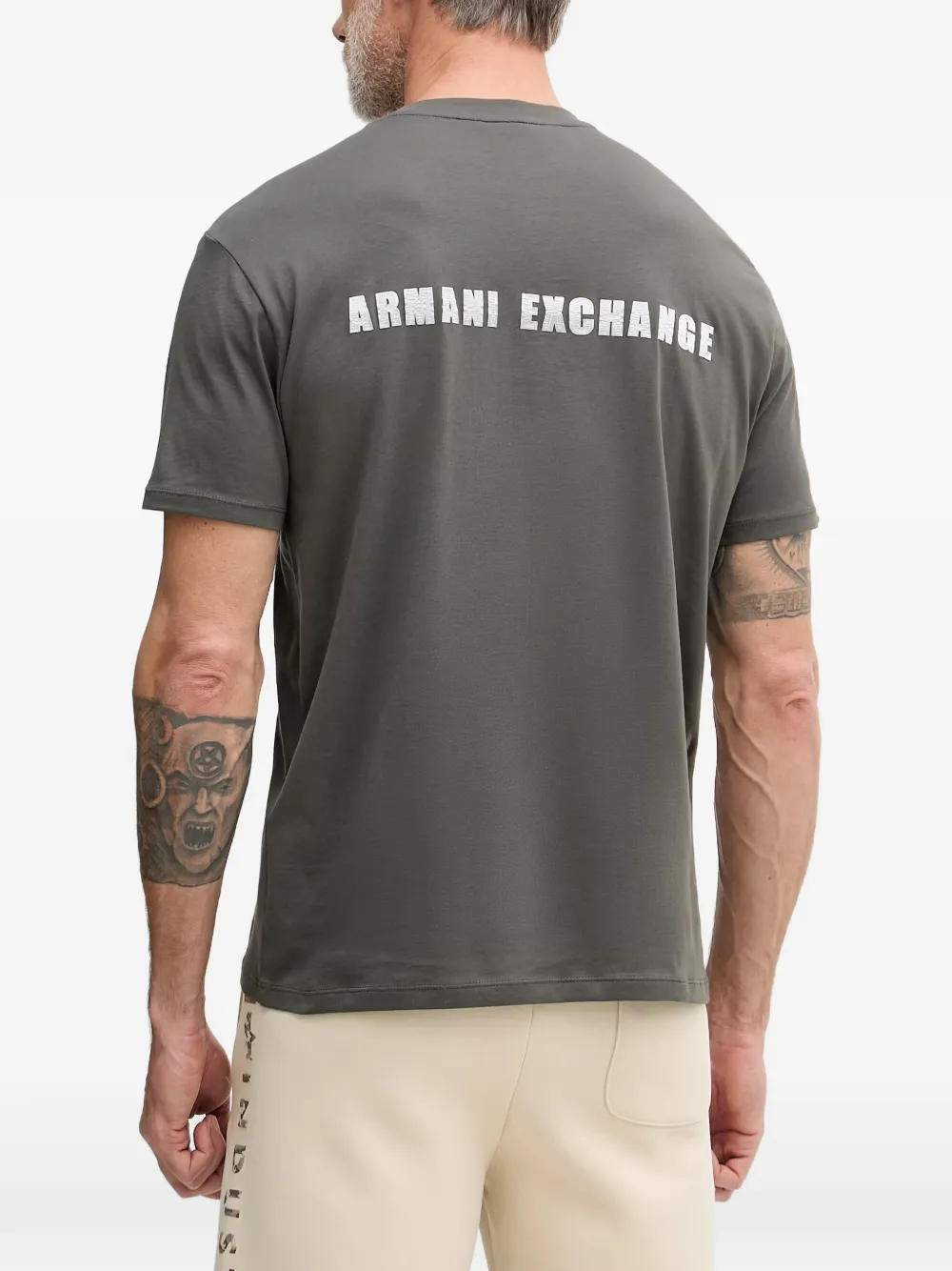 Armani Exchange T-shirt met logoprint Grijs