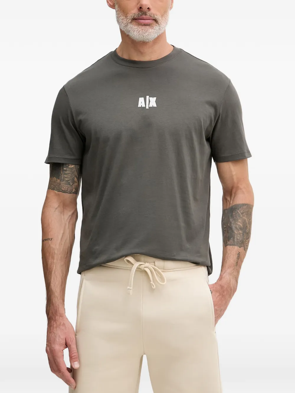 Armani Exchange T-shirt met logoprint Grijs